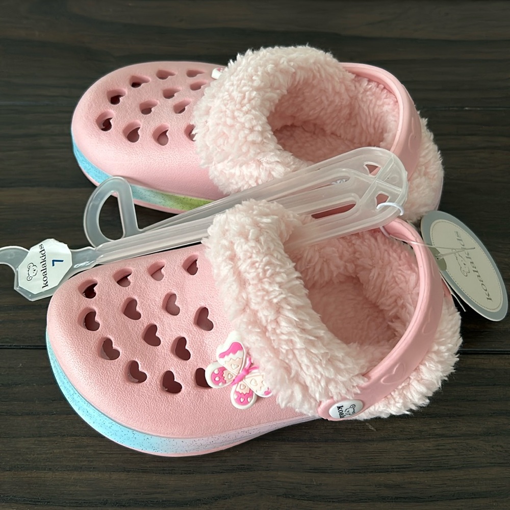 Koala kids size 7 rainbow glitter crocks